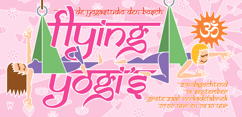 Voorkant Flyer van de Flying Yogi’s voor het 10-jarige bestaan van de Verkadefabriek